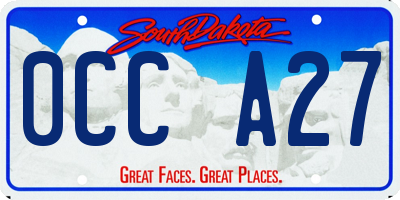 SD license plate 0CCA27