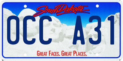 SD license plate 0CCA31