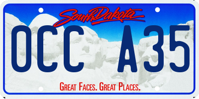 SD license plate 0CCA35