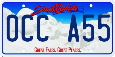 SD license plate 0CCA55