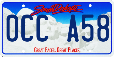 SD license plate 0CCA58