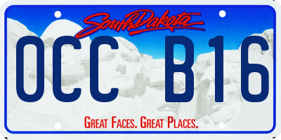 SD license plate 0CCB16