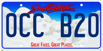 SD license plate 0CCB20