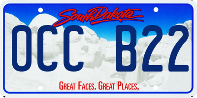 SD license plate 0CCB22