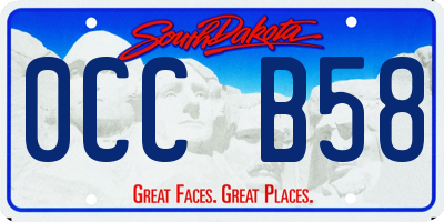SD license plate 0CCB58