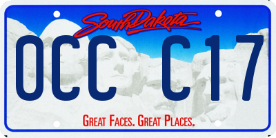 SD license plate 0CCC17