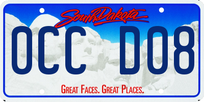 SD license plate 0CCD08
