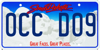 SD license plate 0CCD09