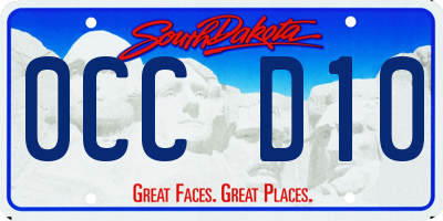 SD license plate 0CCD10