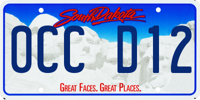 SD license plate 0CCD12
