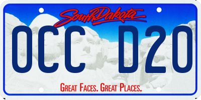 SD license plate 0CCD20