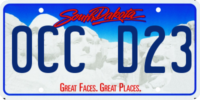 SD license plate 0CCD23