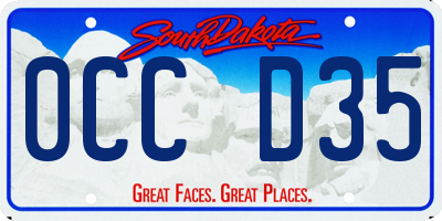 SD license plate 0CCD35