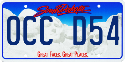 SD license plate 0CCD54