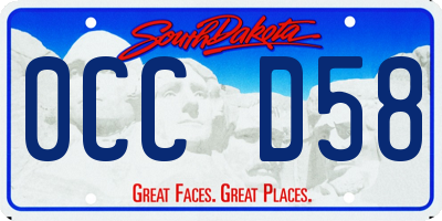 SD license plate 0CCD58