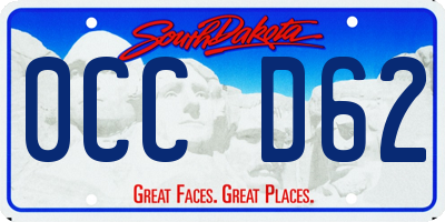 SD license plate 0CCD62