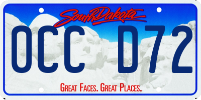 SD license plate 0CCD72