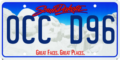 SD license plate 0CCD96
