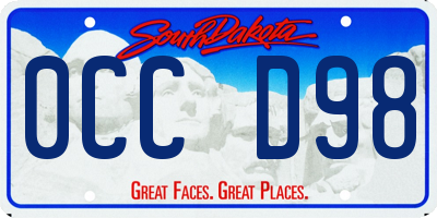 SD license plate 0CCD98