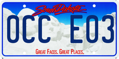 SD license plate 0CCE03