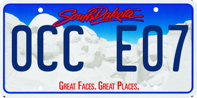 SD license plate 0CCE07