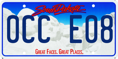 SD license plate 0CCE08