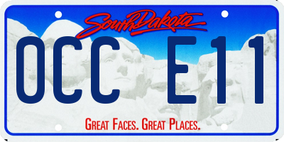 SD license plate 0CCE11