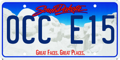SD license plate 0CCE15