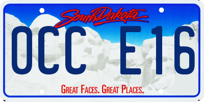 SD license plate 0CCE16