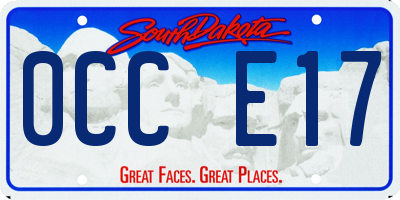 SD license plate 0CCE17