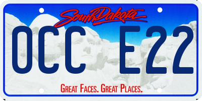 SD license plate 0CCE22