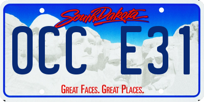 SD license plate 0CCE31