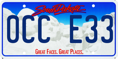 SD license plate 0CCE33