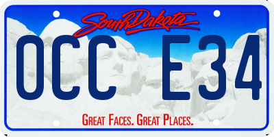 SD license plate 0CCE34