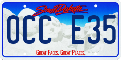SD license plate 0CCE35
