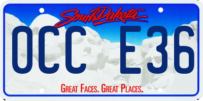 SD license plate 0CCE36
