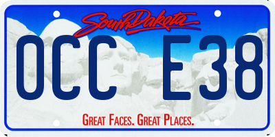 SD license plate 0CCE38