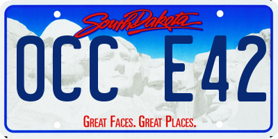 SD license plate 0CCE42