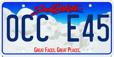 SD license plate 0CCE45