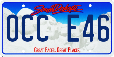 SD license plate 0CCE46