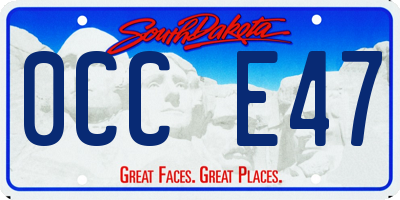 SD license plate 0CCE47