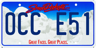 SD license plate 0CCE51