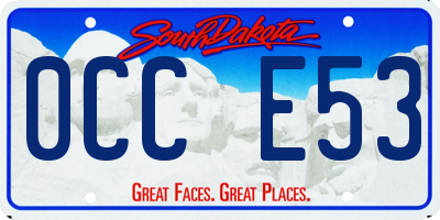 SD license plate 0CCE53
