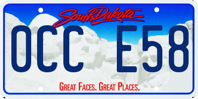 SD license plate 0CCE58