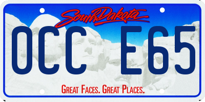 SD license plate 0CCE65