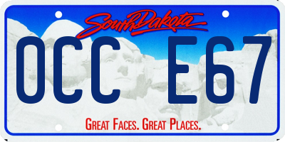 SD license plate 0CCE67