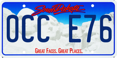 SD license plate 0CCE76