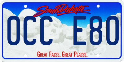 SD license plate 0CCE80