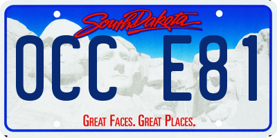 SD license plate 0CCE81