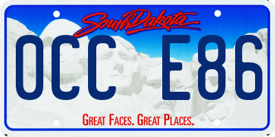 SD license plate 0CCE86